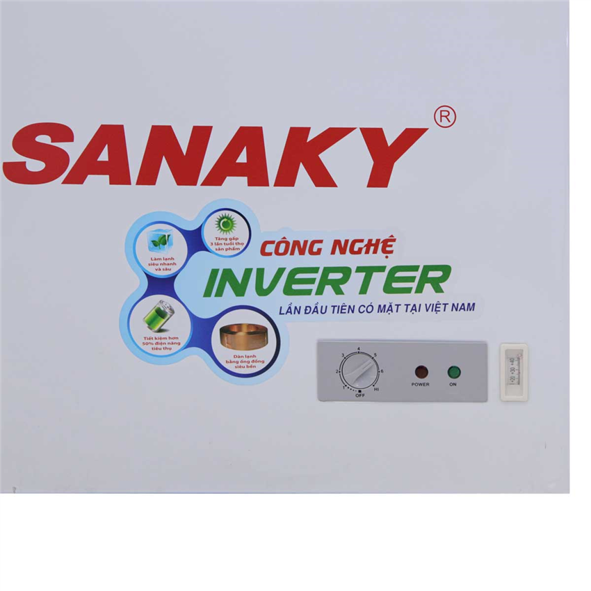 Tủ đông mặt kính cong giá rẻ Sanaky VH 3899K3 300 lít inverter