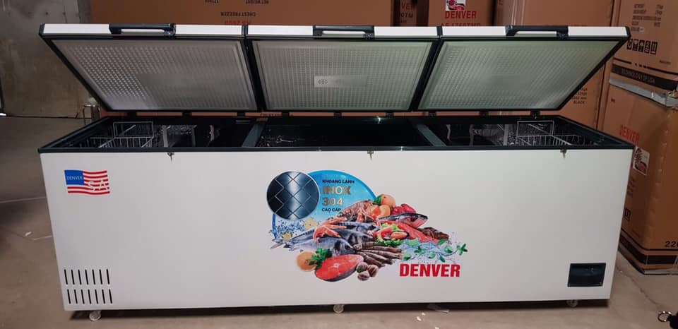 Tủ đông 3 cửa Denver AS-2600 1800 LÍT thiết kế 1 ngăn 3 cánh mở