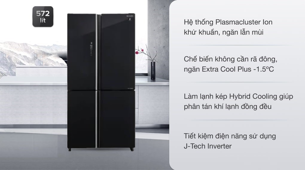 Tủ lạnh 4 cửa Sharp SJ-FX630V-ST 626 lít inverter Green Home Việt Nam
